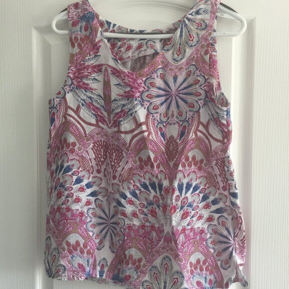 NEW Luca Vanucci Linen Sleeveless Top - Picture 1 of 3